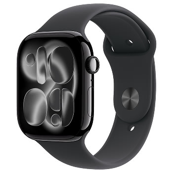 Apple Watch Series 11 - Bracelet Sport boitier Noir de Jais et bracelet Noir