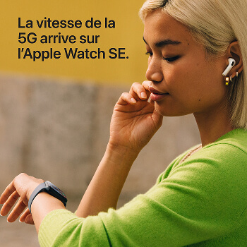 Apple Watch SE 3 - Bracelet Sport boitier Lumière Stellaire et bracelet Lumière Stellaire