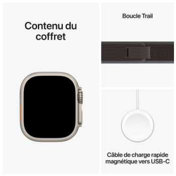 Apple Watch Ultra 2 Trail boitier Titane et bracelet Noir