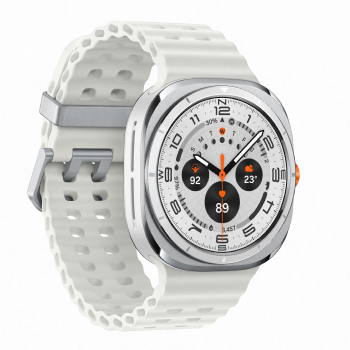 Samsung Galaxy Watch Ultra 2025 boitier Blanc Titane et bracelet Blanc