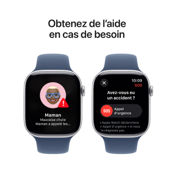 Watch Series 10 - Bracelet Sport boitier Argent et bracelet Denim