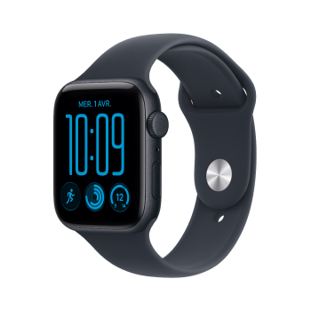 Apple Watch SE 3 - Bracelet Sport boitier Minuit et bracelet Bleu marine