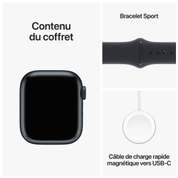 Watch Series 9 - Bracelet Sport boitier Minuit et bracelet Minuit
