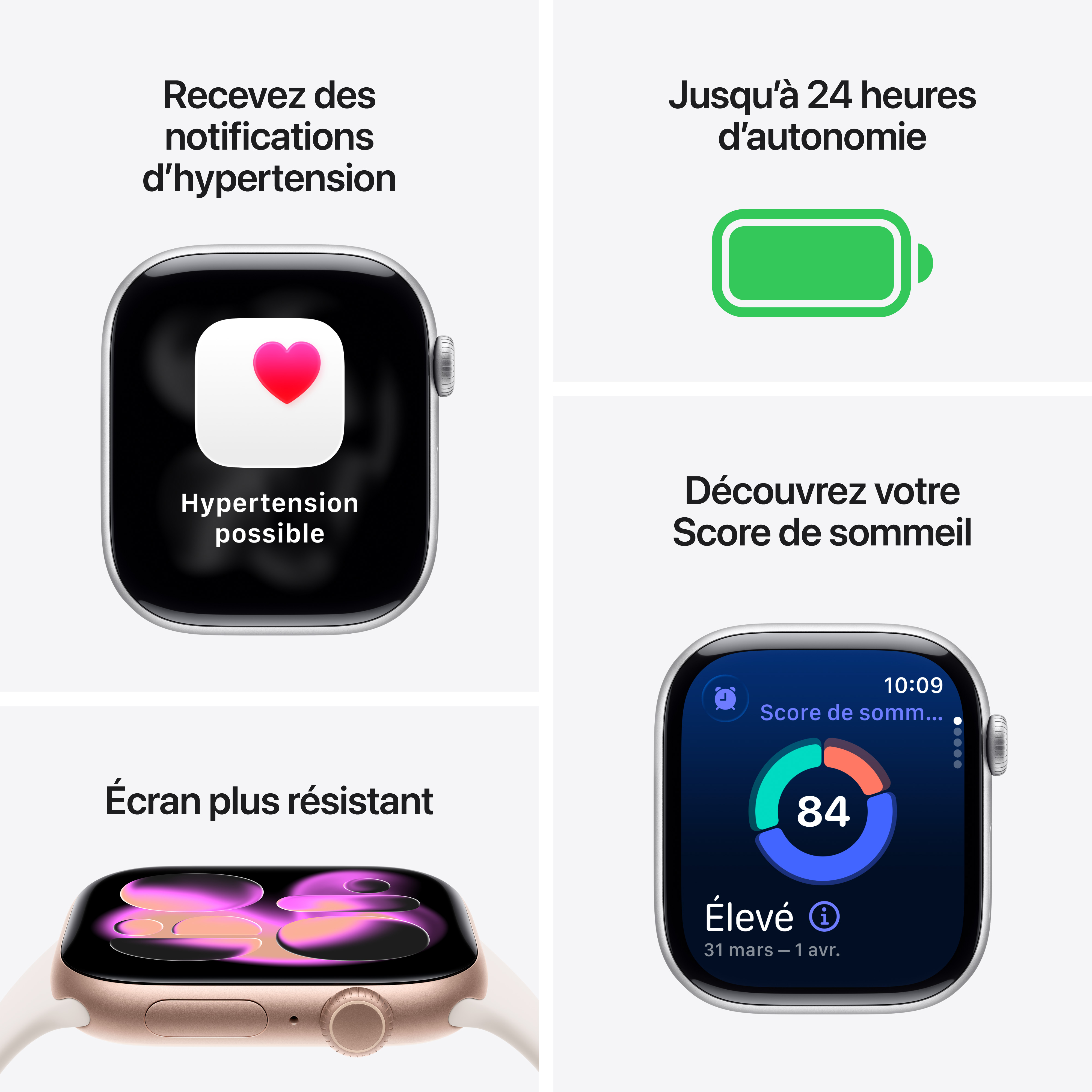 Apple Watch Series 11 - Bracelet Sport boitier Noir de Jais et bracelet Noir