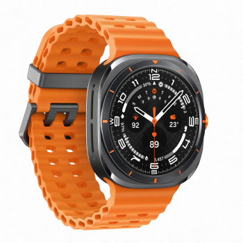 Samsung Galaxy Watch Ultra boitier Gris Titane et bracelet Orange