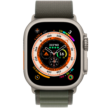 Apple Watch Ultra Alpine boitier Titane et bracelet Alpine Vert