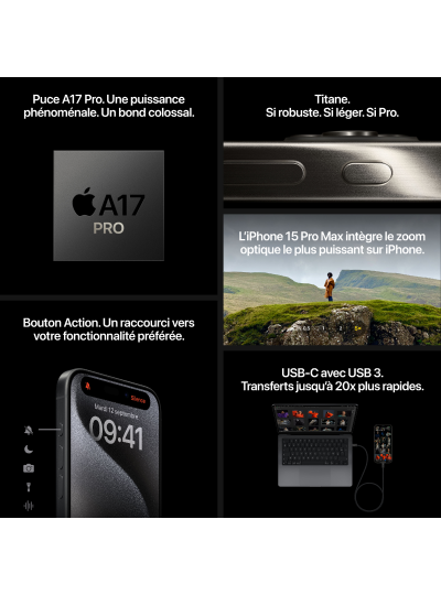 APPLE iPhone 15 Pro Max noir