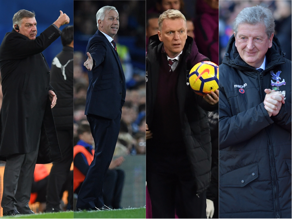 De gauche à droite : Sam Allardyce, Alan Pardew, David Moyes et Roy Hodgson