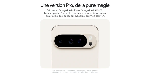 Découvrez Google Pixel 9 Pro et Google Pixel 9 Pro XL. Le smartphone Pixel le plus puissant à ce jour, disponible en deux tailles. Il est conçu par Google et optimisé pour l'IA.