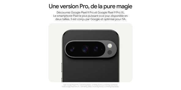 Découvrez Google Pixel 9 Pro et Google Pixel 9 Pro XL. Le smartphone Pixel le plus puissant à ce jour, disponible en deux tailles. Il est conçu par Google et optimisé pour l'IA.