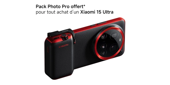 Pack Pro Photo offert pour tout achat d'un Xiaomi 15 Ultra