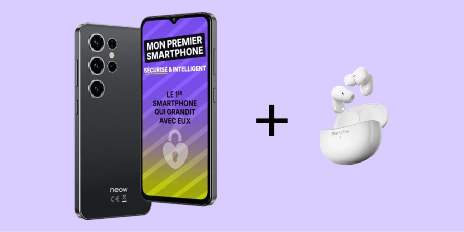 NEOW Safe Plus : mon premier smartphone sécurisé et intelligent. Le 1er smartphone qui grandit avec eux