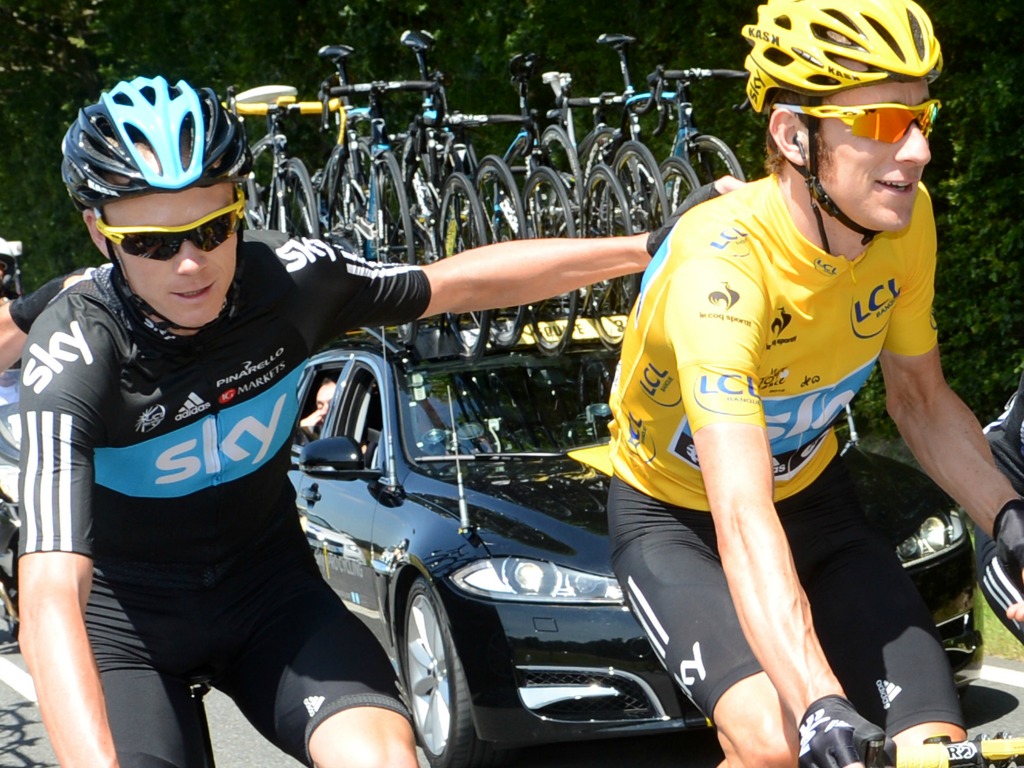Chris Froome (à gauche) et Bradley Wiggins