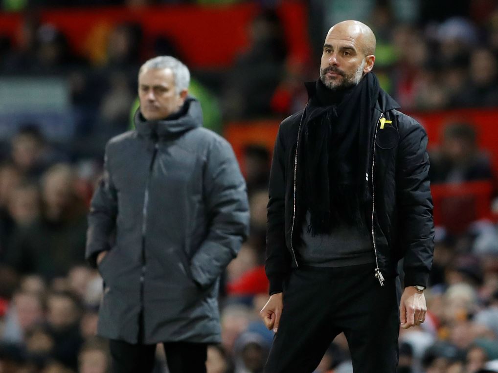 Pep Guardiola (à droite) et José Mourinho