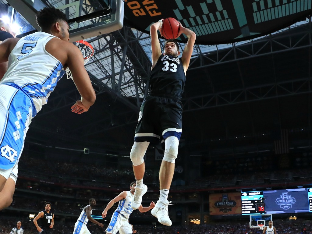 Killian Tillie (Gonzaga) lors de la finale universitaire face à North Carolina