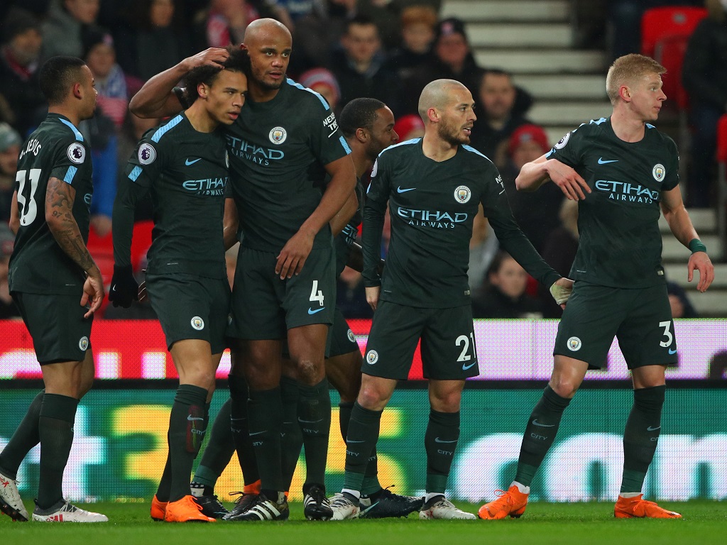 Vincent Kompany Leroy Sané et David Silva