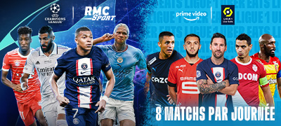 SFR-RMC Sport + Amazon Prime + Ligue 1 Uber Eats avec engagement 12 mois