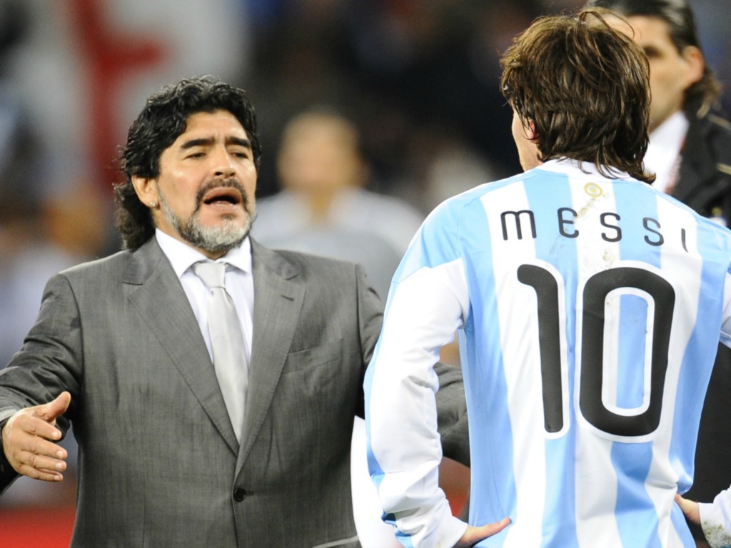 Maradona et Messi en 2010