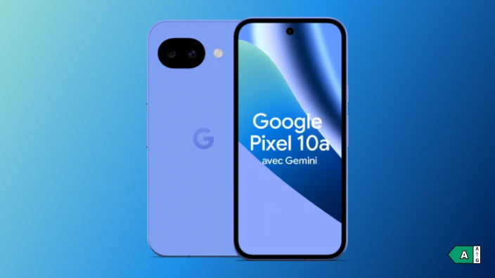 Google Pixel 10a - Classe énergétique A sur une échelle de A à G