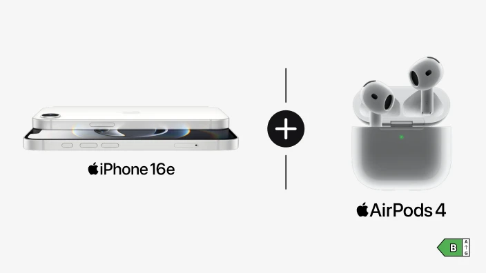Pack iPhone 16e + AirPods 4 - Classe énergétique B sur une échelle de A à G