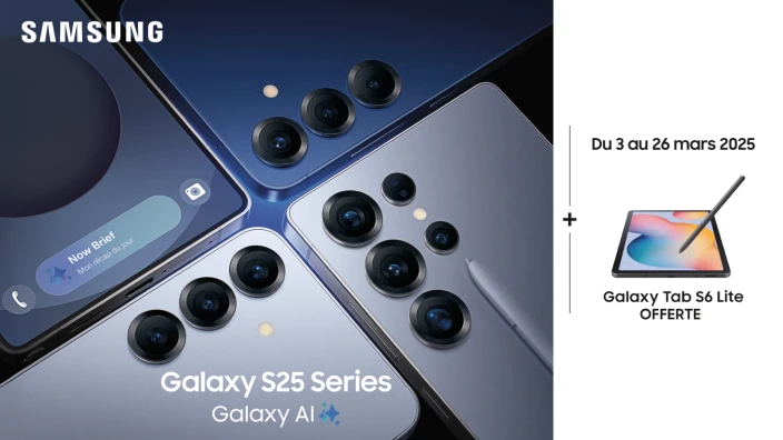 Samsung Galaxy S25 Series, Galaxy AI. Du 3 au 26 mars 2025, Galaxy Tab S6 Lite OFFERTE*