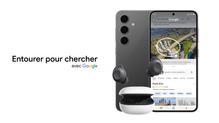 Fonctionnalité entourer pour chercher avec Google