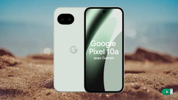 Google Pixel 10a - Classe énergétique A sur une échelle de A à G