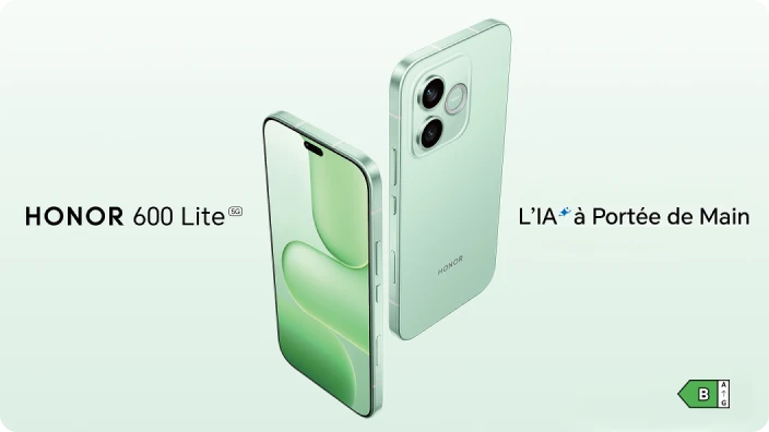 HONOR 600 Lite 5G - Classe énergétique B sur une échelle de A à G