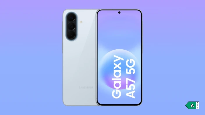 Samsung Galaxy A57, classe énergétique A sur une échelle de A à G