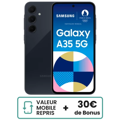 Samsung Galaxy A35 5G + logo Bonus reprise de 30€