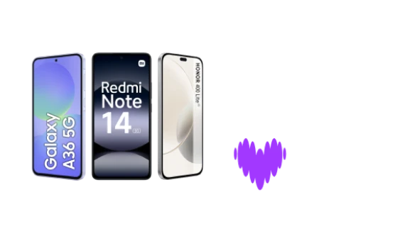 Samsung Galaxy A36 5G, Redmi Note 14, Honor 400 Lite, forfait 5G 20 Go fois deux plus Deezer Premium