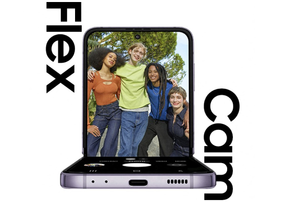Illustration du Flex Mode permettant de plier le Samsung Z Flip 4 reconditionné avec l'angle voulu