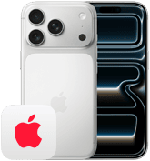 iPhone 17, face arrière, finition sauge, système à deux caméras Fusion, face avant, Dynamic Island, bordure d’écran mince et noire, logo AppleCare+