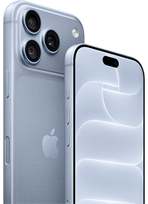 iPhone, coloris                                                                                    glacier (bleu clair), vue arrière                                                                                    montrant le Ceramic Shield, le                                                                                    système caméra à trois objectifs