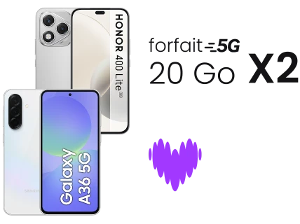 Forfait 5G 20 Go fois 2 plus Deezer Premium