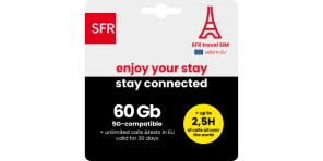 SFR travel SIM : Restez connecté en France & en Europe pour 39,99€