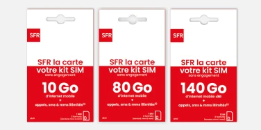 Envie de mieux gérer votre budget ? Adhérer facilement à l’environnement SFR La Carte pour profiter de la qualité du réseau mobile 4G+ et 5G de SFR à petit prix et sans engagement. Nos offres prépayées permettent de choisir la recharge la plus adaptée aux usages recherchés.