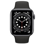 SFR-Apple Watch Series 6 4G 44 mm aluminium gris sidéral avec Bracelet Sport Noir