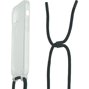 Coque Transparente pour Apple iPhone 13 Mini avec cordon noir