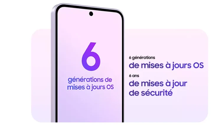 6 générations de mises à jours OS, 6 ans de mises à jour de sécurité.