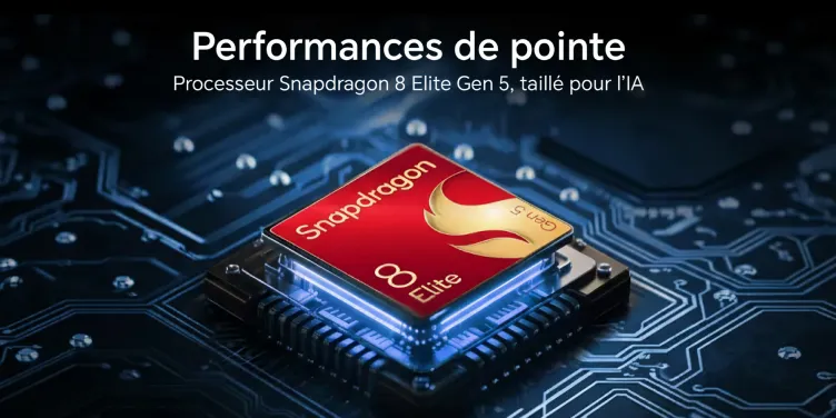 Performances de pointe. Processeur Snapdragon 8 Elite Gen 5, taillé pour l'IA