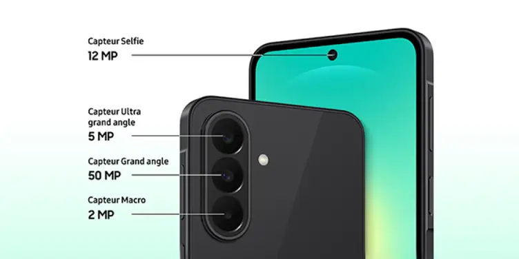 Capteurs avant et arrière du Galaxy A27 5G