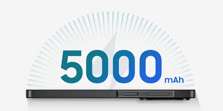 Batterie généreuse de 5000 mAh