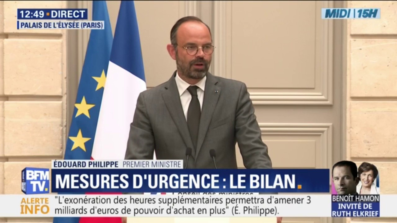 Edouard Philippe : "le pouvoir d'achat" va progresser de "850 euros par an par ménage" en 2019