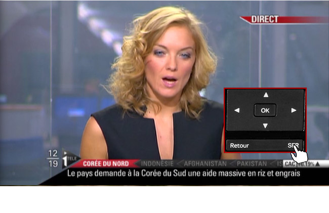 Bouton SFR sur le décodeur TV Evolution