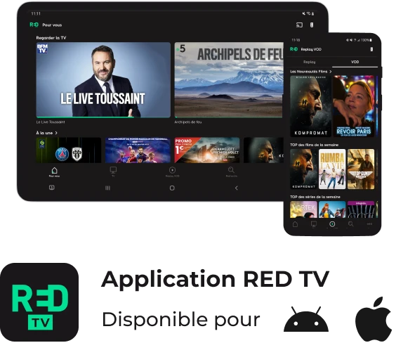 chaînes avec l’appli RED TV