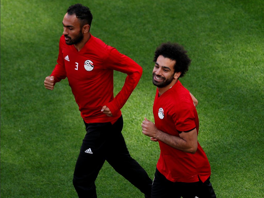 Mohamed Salah tout sourire à l'entrainement
