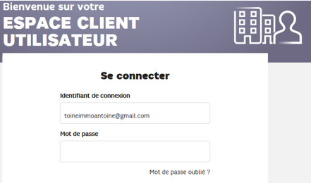 Interface de connexion SFR Espace Client avec formulaire identifiant, mot de passe et options de récupération