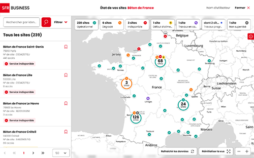 aperçu de la carte interactive