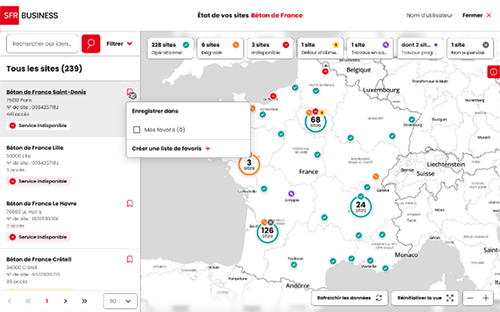 aperçu de la carte interactive